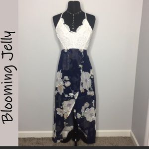 BLOOMING JELLY boho Floral Crochet Midi Sundress